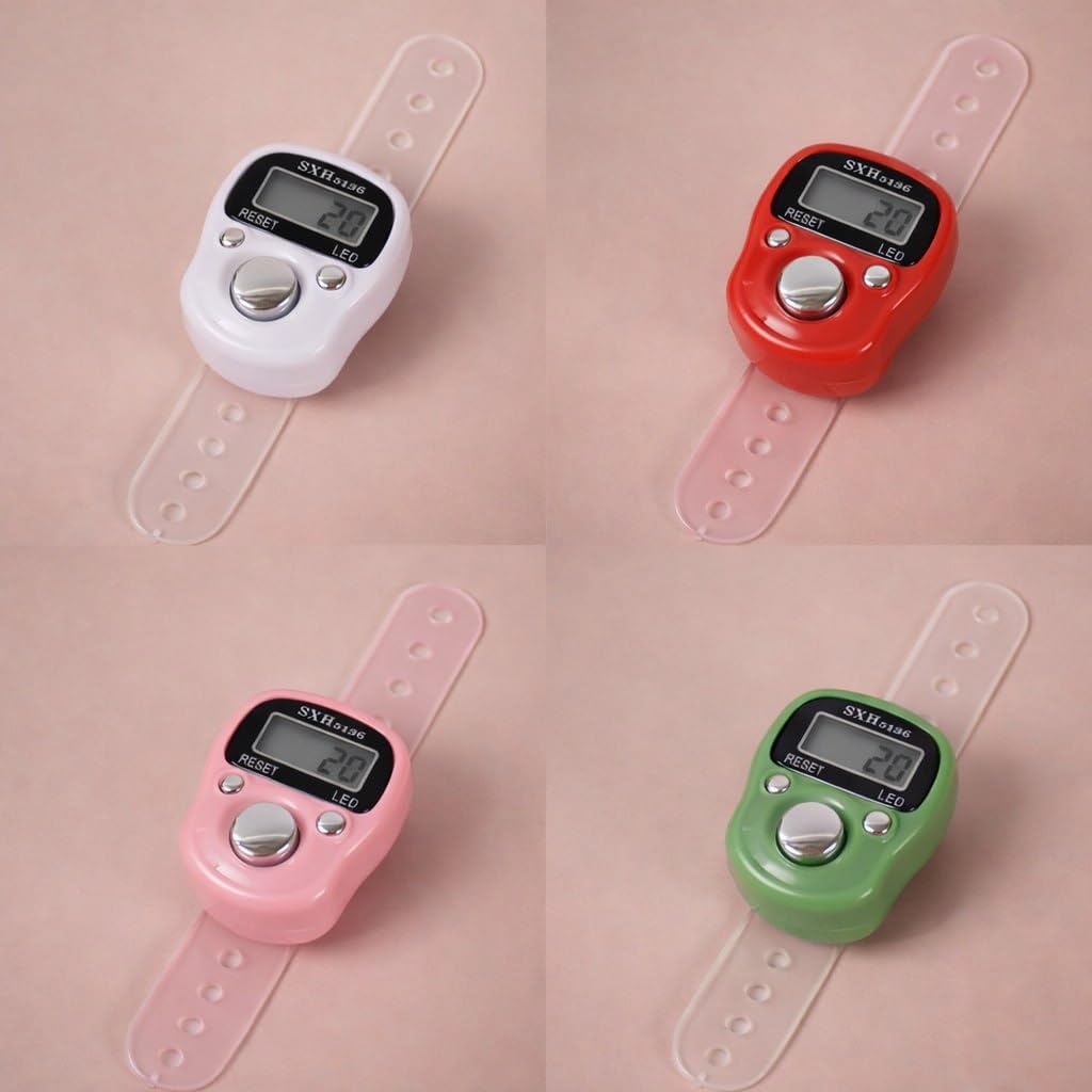 Digital Tally Counter Finger Ring | Electronic LCD Tasbeeh & Jap Mala Counter | Portable Handheld Digit Clicker Machine for Meditation, Sports & Inventory | Multicolor (Plastic, Pack of 5) - Image 5