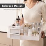ALOXE Premium Large Makeup Organisers | Upgraded Storage Box and Organiser with Drawers for Dressing Table, Skincare, Makeup Storage & Accessories (White) - Image 6