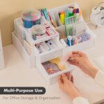 ALOXE Premium Large Makeup Organisers | Upgraded Storage Box and Organiser with Drawers for Dressing Table, Skincare, Makeup Storage & Accessories (White) - Image 8