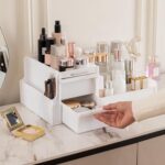 ALOXE Premium Large Makeup Organisers | Upgraded Storage Box and Organiser with Drawers for Dressing Table, Skincare, Makeup Storage & Accessories (White) - Image 9