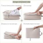 Gritty 5 Piece Compression Packing Cubes for Travel Expandable Suitcase Organizer Set with Shoe Bag Lightweight Nylon Travel Bags for Carry-on Luggage Backpacking & Essentials(Beige) - Image 5