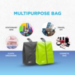Lify Shoe Storage Organizer Bags Set, Water-Resistant Nylon Fabric with Sturdy Zipper for Traveling (6 Pack) (Florescent(Neon Green) & Grey) - Image 4