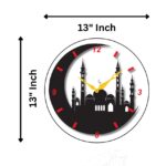Wooden Islamic Wall Clock, Two Layer 3D Look Design for Living Room and Bedroom, MDF Board (Design 1) - Image 3