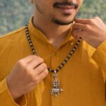 Karungali Malai 8mm Certified with Divine Trishool Nandi Pendant Silver Plated Original | 54 Beads Authentic Black Ebony Wood Mala with German Silver Cap for Men & Women | Spiritual Protection, Energy Balance & Daily Pooja Wear – 1 Piece - Image 3