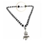 Karungali Malai 8mm Certified with Divine Trishool Nandi Pendant Silver Plated Original | 54 Beads Authentic Black Ebony Wood Mala with German Silver Cap for Men & Women | Spiritual Protection, Energy Balance & Daily Pooja Wear – 1 Piece - Image 6