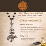 Karungali Malai 8mm Certified with Divine Trishool Nandi Pendant Silver Plated Original | 54 Beads Authentic Black Ebony Wood Mala with German Silver Cap for Men & Women | Spiritual Protection, Energy Balance & Daily Pooja Wear – 1 Piece - Image 9