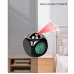 Multi Function Digital Clock LCD Projection Clock Rotatable Digital LCD Projector Alarm Clock with Talking Feature Projection on Ceiling Temperature Snooze Function Home Decor Table Clock - Image 4