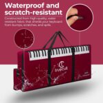 True Cult KBR-01 Nylon Portable, Red Keyboard Gig Bag/Cover for 61-Keys Yamaha Or Casio Keyboard Material, Easy to Carry with Grip Handle/Strong Durable Material with Music Notation Notebook - Image 3