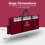 True Cult KBR-01 Nylon Portable, Red Keyboard Gig Bag/Cover for 61-Keys Yamaha Or Casio Keyboard Material, Easy to Carry with Grip Handle/Strong Durable Material with Music Notation Notebook - Image 4