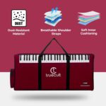 True Cult KBR-01 Nylon Portable, Red Keyboard Gig Bag/Cover for 61-Keys Yamaha Or Casio Keyboard Material, Easy to Carry with Grip Handle/Strong Durable Material with Music Notation Notebook - Image 7