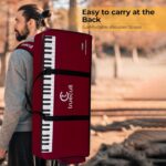 True Cult KBR-01 Nylon Portable, Red Keyboard Gig Bag/Cover for 61-Keys Yamaha Or Casio Keyboard Material, Easy to Carry with Grip Handle/Strong Durable Material with Music Notation Notebook - Image 8
