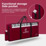 True Cult KBR-01 Nylon Portable, Red Keyboard Gig Bag/Cover for 61-Keys Yamaha Or Casio Keyboard Material, Easy to Carry with Grip Handle/Strong Durable Material with Music Notation Notebook - Image 9