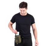Tactical Mobile Pouch for Men | Army Green Nylon Waist Bag with Adjustable Shoulder Strap & Carabiner | Multi-Pocket Outdoor Belt Bag for Phone, Travel, Hiking & Camping (Green) - Image 10