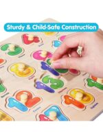 Wooden Board Puzzle Set for Kids | Numbers, Alphabet & Hindi Varnamala Learning Boards | 3-in-1 Educational Wooden Toy | Birthday & Return Gift for Kids 3+ - Image 4