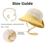 SNOWIE SOFT® Baby Sun Hat Summer Cap for Baby Girl 1-3 Years, Sun Protection Cap Bucket Hat with Chin Strap and Back Sun Shield Breathable Summer Protection Caps Visor Hats UV Caps for Beach Travel - Image 3