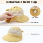 SNOWIE SOFT® Baby Sun Hat Summer Cap for Baby Girl 1-3 Years, Sun Protection Cap Bucket Hat with Chin Strap and Back Sun Shield Breathable Summer Protection Caps Visor Hats UV Caps for Beach Travel - Image 5
