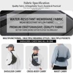 WILDHORN Nylon Waist Bag for Men & Women | Water Resistant Sling Bag with Multiple Pockets | Crossbody Chest Bag for Travel, Gym, Hiking & Daily Use | 30.5 x 5 x 14 cm (Dark Grey) - Image 4
