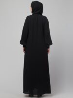 Muslim Closet� Front Open Abaya With Side Pocket And Cuff Sleeves - Made with Nida Matte Fabric for Women and Girls - Image 3
