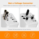 TESSAN Universal Travel Adapter Worldwide with AC Outlet, 17W GaN Fast Charging Charge 5 Devices at Once 3 USB-A & 1 USB-C Universal Plug Adapter, Surge Protector for Global - Image 7