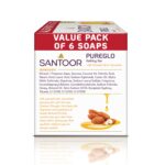 Santoor PureGlo Glycerine Soap with Almond Oil and Glycerine, 125g (Pack of 6) for Nourished Glowing Skin - Image 4