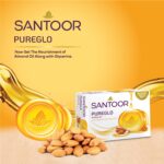 Santoor PureGlo Glycerine Soap with Almond Oil and Glycerine, 125g (Pack of 6) for Nourished Glowing Skin - Image 7