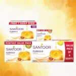 Santoor PureGlo Glycerine Soap with Almond Oil and Glycerine, 125g (Pack of 6) for Nourished Glowing Skin - Image 8
