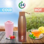 Jaypee Plus Victor ISI Certified Vaccum Insulated Thermosteel 500 ml Water Bottle 24 Hours Hot and Cold Double Walled Anti Skid Rustproof Leakproof Bottle for Office, School, Gym, Trekking,Brown - Image 3