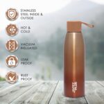 Jaypee Plus Victor ISI Certified Vaccum Insulated Thermosteel 500 ml Water Bottle 24 Hours Hot and Cold Double Walled Anti Skid Rustproof Leakproof Bottle for Office, School, Gym, Trekking,Brown - Image 4