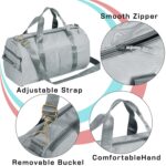 Storite Nylon 24 Liter Travel Bag for Women Duffle Bags Shoulder Handbag for Men & Women, Outdoor Weekend Cabin Bag with Shoe and Wet Clothes Compartments (Grey,46x23x23 cm) - Image 4