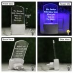 UKANI Islamic 3D Optical Illusion Acrylic Night Lamp, 7 Colors RGB Auto Colour Changing LED Plug and Play Night Light, Office Light, Best Gift - Pack of 1 (SD0184,Multicolour, 3 Inch) - Image 3
