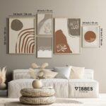 VIBBES Modern Islamic Wall Art Set, 5 Pieces Arabic Calligraphy Prints, Abstract Minimalist Design in Terracotta and Earth Tones - Image 3