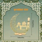 Cliths 2pcs Islamic Crescent Moon Table Decor Resi with Mosque Design for Ramadan Mubarak Eid al-Fitr Home Decoration 19 x 19.5CM - Image 5