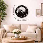 Islamic Wall Clock with Arabic Numbers, Black Acrylic Mosque Design, Silent Non-Ticking Movement, Modern Islamic Home Decor for Living Room, Bedroom & Prayer Room, 11 Inch - Image 4
