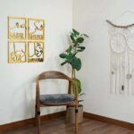 Islamic Wall Art Set of 4, Sabr Shukr Dua Tawakkul Arabic Calligraphy, Gold Wooden Frame, Ramadan Decoration, Muslim Home Décor Dream_3037 - Image 4