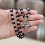 Karungali Malai 8mm Certified with Divine Lord Ayyappa Pendant Silver Plated Original | 54 Beads Authentic Black Ebony Wood Mala with German Silver Cap for Men & Women | Spiritual Protection, Energy Balance & Daily Pooja Wear – 1 Piece - Image 5
