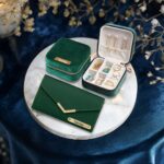 Giftana Personalized Jewellery Storage Box with Ladies Wallet for Girls, 2 in 1 Customized Velvet Jewellery Box with Leather Wallet Gift Set for Her, Birthday Gift, Women Day Gifts (Green) - Image 4