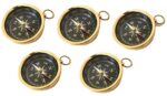 Brass Pocket Compass with A Loop for Chain, Direction Finder Compass, Best for Hiking & Other Outdoor Activities (Set of 1 Pieces) - Image 3
