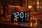 Large Digital Alarm Clock, 9 inch, LED, Big Digits Display, Table and Desktop, Temperature, Day and Date, Customizable Brightness, Dual Smart Alarms - Image 3