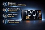 Large Digital Alarm Clock, 9 inch, LED, Big Digits Display, Table and Desktop, Temperature, Day and Date, Customizable Brightness, Dual Smart Alarms - Image 5