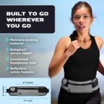 Waist Pack Best Running Belt for All Cell Phones - with Reflective Bands - Sports Case Fanny Pouch Holder Bag for Women and Men iPhone 13 14 Plus iPod Android Samsung Galaxy S25 S24 S26 Note - Image 3