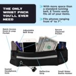 Waist Pack Best Running Belt for All Cell Phones - with Reflective Bands - Sports Case Fanny Pouch Holder Bag for Women and Men iPhone 13 14 Plus iPod Android Samsung Galaxy S25 S24 S26 Note - Image 4