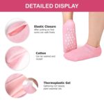 Moisturizing Silicone Spa Gel Socks for Women & Men – Crack Heel Repair Socks with Natural Oil & Vitamin E for Dry Cracked Feet (Pink, 1 Pair) - Image 3