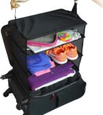 Ndola Portable Hanging Travel Shelves Packing Cubes For Suitcases Organizer Luggage Organizers, Carry On Closet, Black - Polyester, Clothing - Image 6