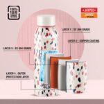 Jaypee Plus Punch Prime Stainless Steel Printed Vacuum Insulated Water Bottle 620 ml | ISI Certified Rustproof & Leakproof Flask with 24Hrs Hot & Cold Ideal for School Kids, Office & Travel-(Cream) - Image 5