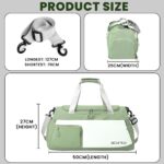 Storite Nylon 50 cms Imported Travel Duffle Bag Multi- Pocket Sports Shoulder Bag for Women with Wet Pocket & Shoe Compartment Weekender Overnight Travel Luggage Bag (Green - 50 x 25 x 27 cm) - Image 3
