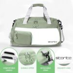 Storite Nylon 50 cms Imported Travel Duffle Bag Multi- Pocket Sports Shoulder Bag for Women with Wet Pocket & Shoe Compartment Weekender Overnight Travel Luggage Bag (Green - 50 x 25 x 27 cm) - Image 5