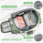 Storite Nylon 50 cms Imported Travel Duffle Bag Multi- Pocket Sports Shoulder Bag for Women with Wet Pocket & Shoe Compartment Weekender Overnight Travel Luggage Bag (Green - 50 x 25 x 27 cm) - Image 7