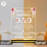 Personalized Islamic Dad LED Lamp | Acrylic Night Light with Quran Dua Quote | Custom Name, Warm White USB Table Lamp | Muslim Father Gift for Home Bedroom Deco(6x8 Inch) - Image 4