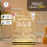 Personalized Islamic Dad LED Lamp | Acrylic Night Light with Quran Dua Quote | Custom Name, Warm White USB Table Lamp | Muslim Father Gift for Home Bedroom Deco(6x8 Inch) - Image 6