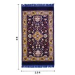 Velvet Prayer Mat with Tassels – Soft Machine Made Premium JaNamaz Rug with Polycotton Backside, Anti-Slip Lightweight Carpet for Home & Mosque (Blue, 2.5 X 5 Feet) - Image 3